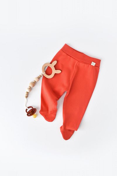 BabyCosy Pantaloni Cu Botosei - Bumbac Organic Caramiziu