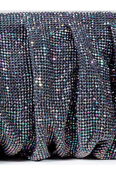 Moom Bag Women's Platinum Stone Woven Burs Detailed Evening Bag