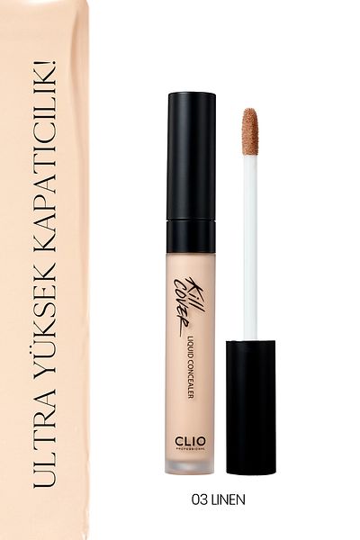 CLIO كونسيلر CLIO Kill Cover Liquid Concealer مع ملمس ناعم يدوم طويلاً (03 لينين)