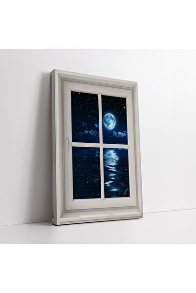 KOSS Dijital Tablou decorativ pe pânză cu vedere la lună și la mare