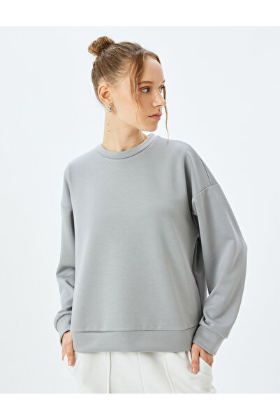 Koton Φούτερ με μακρυμάνικο oversize με λαιμόκοψη