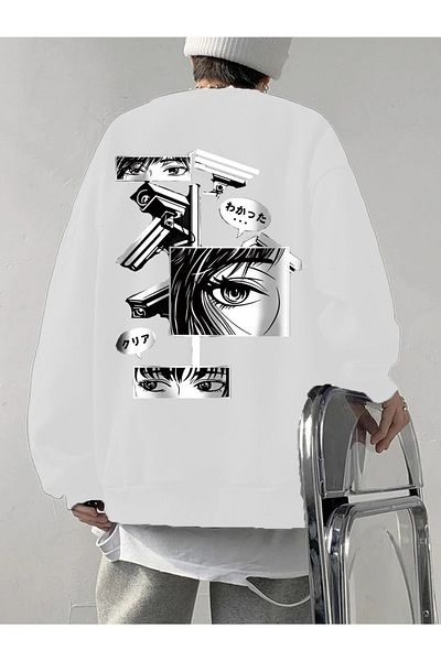New Shine Φούτερ Unisex Anime Oversize Crew Neck