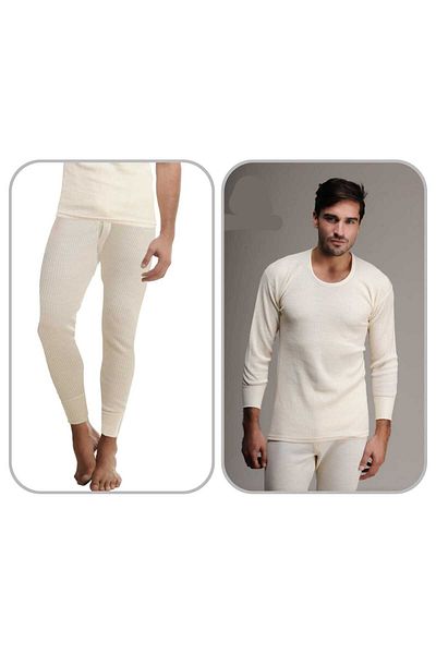 tubgen Hasyün 100% Australia Merino Wool Μακρυμάνικο Καλσόν Σετ εσώρουχα 1002 - 1001 - 1 Σετ