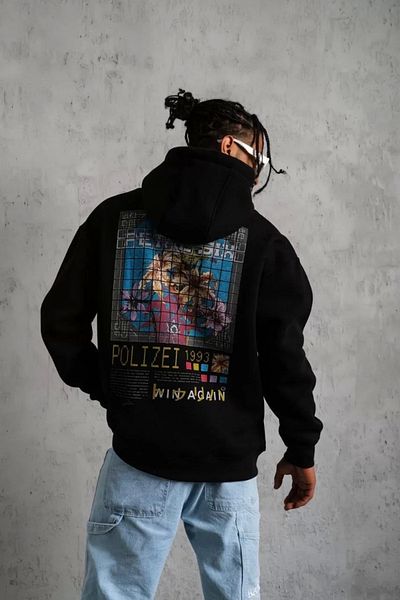 New Shine Φούτερ Unisex 2ip Raster CASH με στάμπα μπεζ oversize