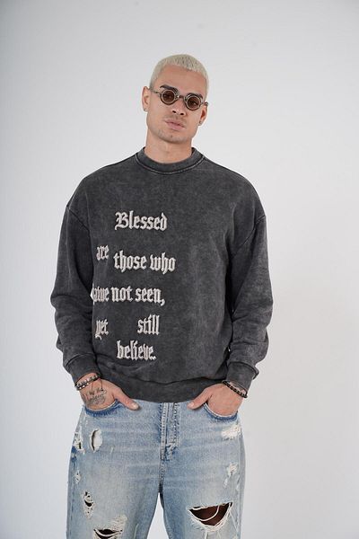 Butik TREND BIZ Hanorac oversize unisex, lavabil, cu broderie cu inscripții, cu guler de bicicletă
