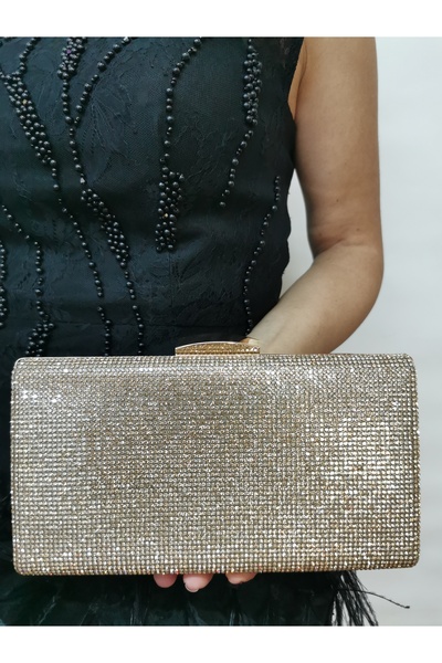 MODA Beegi̇ Concept Women's Evening Dress Stone Gold Gold Chain Wedding Night...