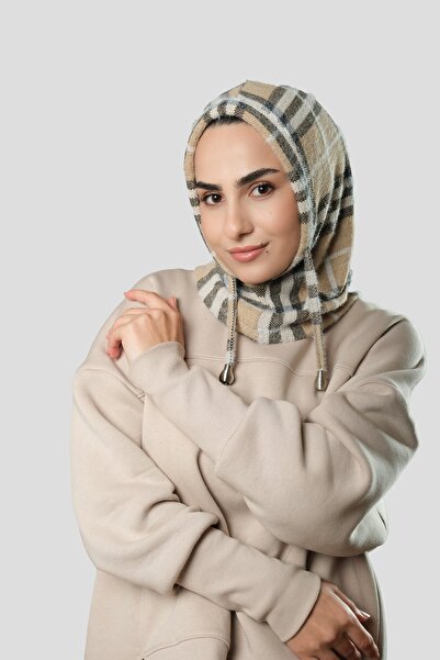 HÜRREMBONE SARAYDAN GELEN GÜZELLİK Bež Karirano paket ovratnika Balaclava - v...