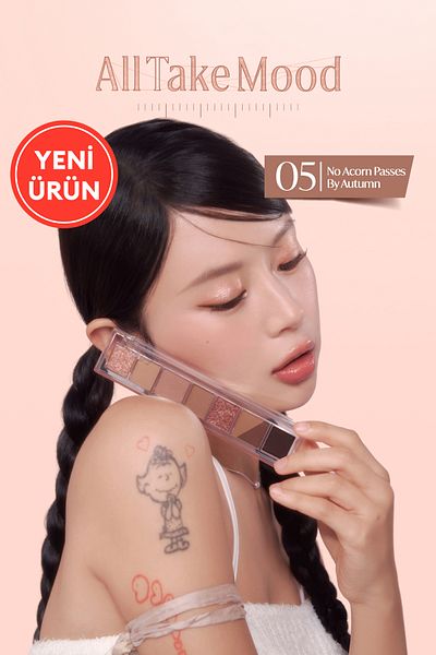 PERIPERA Peripera All Take Mood Palette 005 - 5 Different Pigmented Textured Headlight Palette,'No Acorn Passes by Autumn'