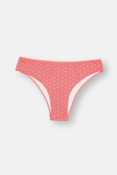 Dagi Plum-Pink-Turquoise Women's 3-Piece Patterned Brazilian Panties