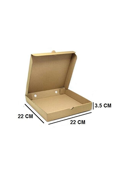 AMBALAJ MARKT Pizza Paketleme Taşıma Kutusu 22x22x3,5 Cm Esmer 50 Adet