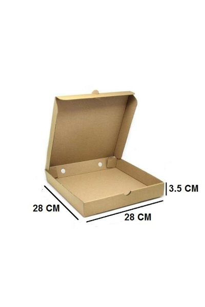 AMBALAJ MARKT Pizza Taşıma Kutusu 28x28x3,5 Cm Esmer 25 Adet