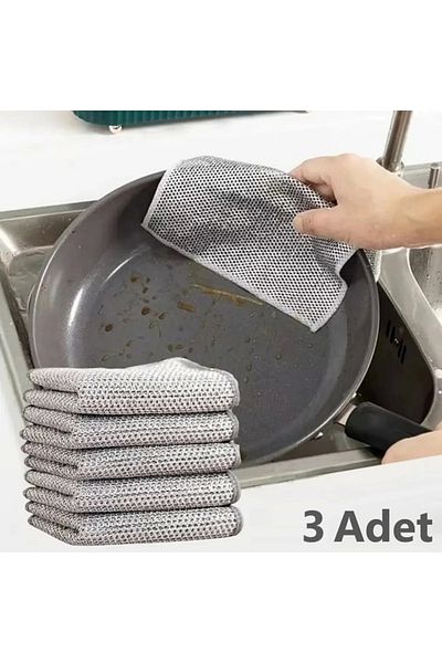 Yenimiyeni 3 Pieces of Anti-Scratch Wire Dishcloth Scrub