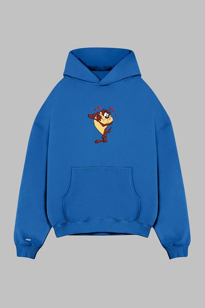 New Shine Φούτερ με κουκούλα Unisex Oversize με κανονική εφαρμογή, μακρυμάνικο φούτερ με κουκούλα Tasmanian Devil