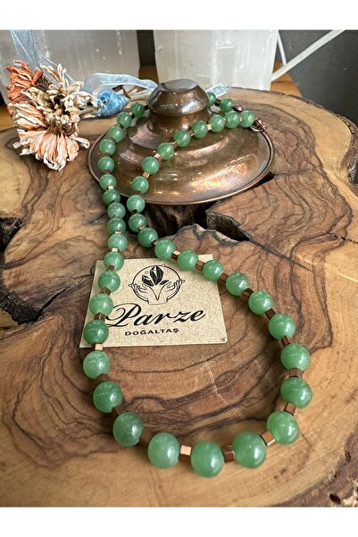 parze doğaltaş قلادة من حجر افينتورين والهيماتيت الطبيعي