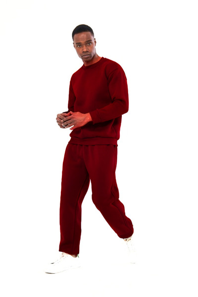 YAKAMEL Set de trening pentru bărbați, supradimensionat, sezonier, cu guler c...