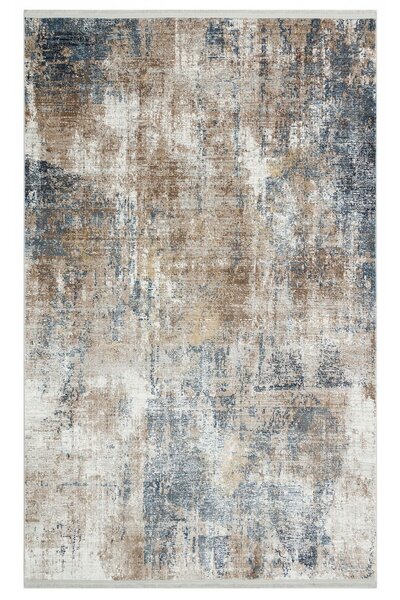 Eko Halı VERONA VR 14 BLUE VIZON XW Yumuşak İpeksi Tuşeli Yüksek Alçak Oymalı...