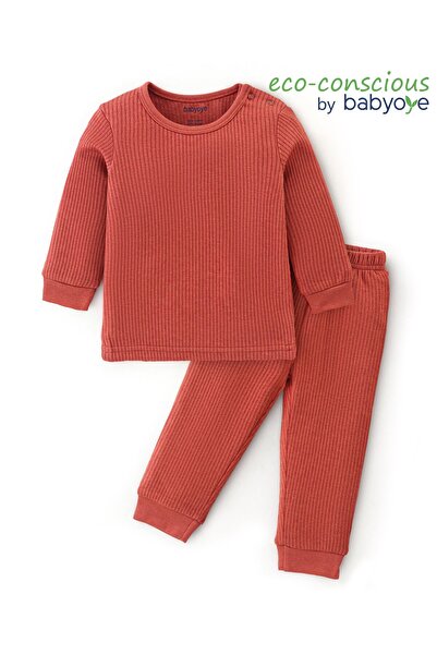 Babyoye Cotton Modal Blend  Solid Dyed Full Sleeves Thermal Inner Wear - Brown