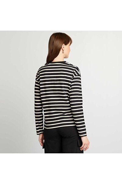 KIABI Oversized long-sleeved T-shirt BLACK