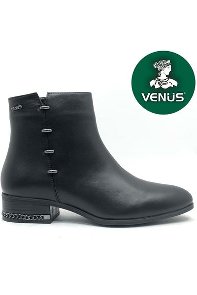 Kocamanlar Ayakkabı Venus Ruvey Γνήσιο Δερμάτινο Επίπεδη Αντιολισθητική Σόλα Ορθοπεδικές Γυναικείες Μπότες ΜΑΥΡΟ
