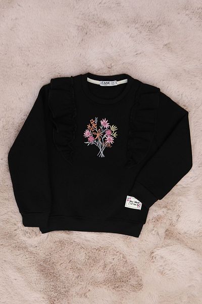 New Shine Hanorac oversize cu imprimeu negru pentru femei Bohemian Clothing