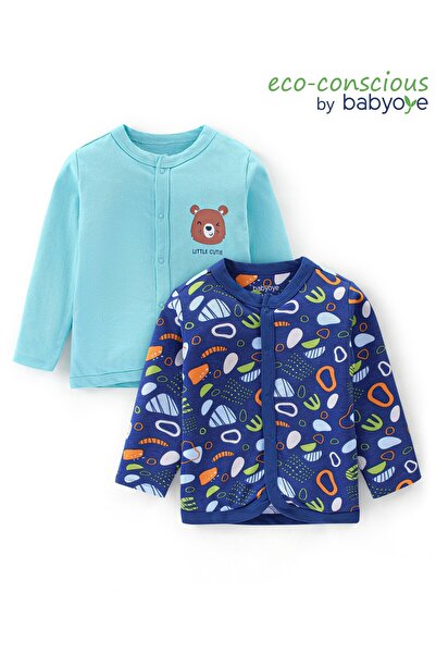 Babyoye صدرية بأكمام كاملة بطبعة دب من Babyoye مصنوعة من القطن بنسبة 100% مع ...