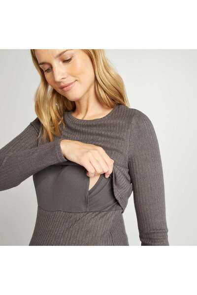 KIABI Ribbed nursing T-shirt GREY