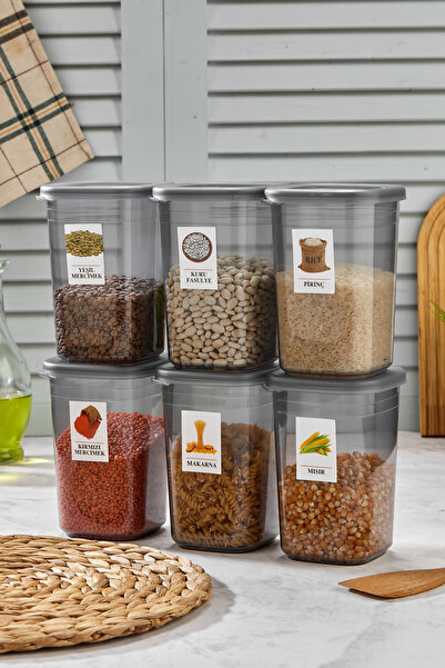 Poomy 6-Piece 1200 ml Label Gift Storage Container with Leakproof Lid - Seasoning Set