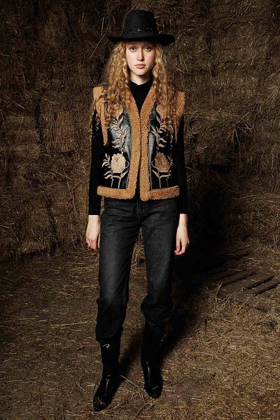 Hooopstore VESTĂ CAMEL COWBOY BRODATĂ