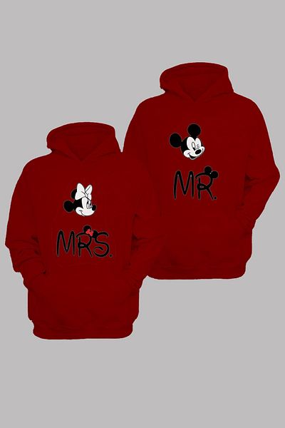 New Shine Ζακέτα ιδρώτα με φερμουάρ Unisex 2ip πλεκτό εμπριμέ με κουκούλα