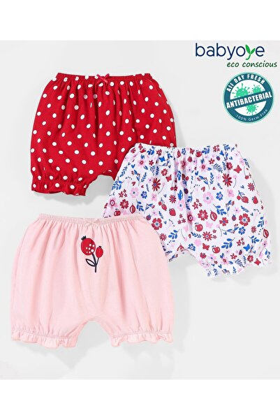 Babyoye سروال داخلي قطني مضاد للبكتيريا صديق للبيئة بطبعة منقطة، عبوة من 3 قط...