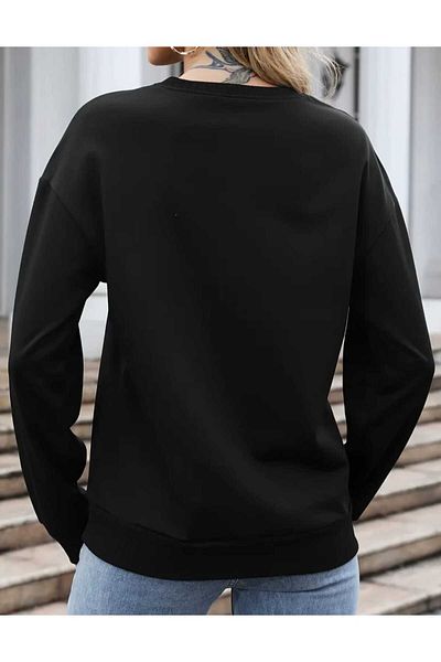 New Shine Φούτερ Satoru Gojo με στάμπα 3 κλωστών - Μαύρο ΛΕΥΚΟ UNISEX Oversize Hooded