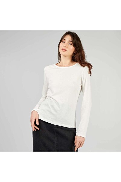 KIABI Long-sleeved jersey T-shirt White
