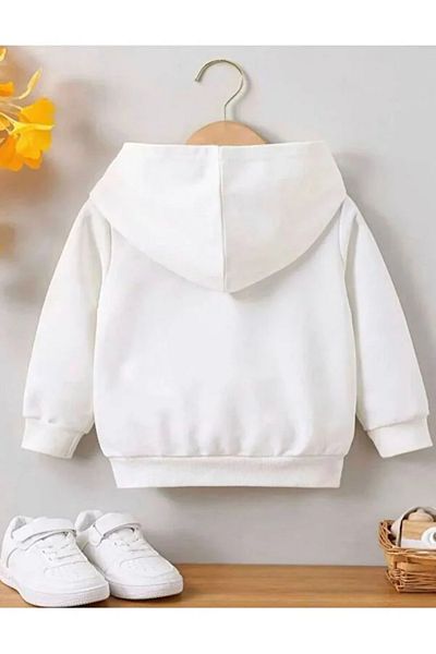 New Shine Λευκό γεωμετρικό Panda με στάμπα unisex Παιδική κουκούλα
