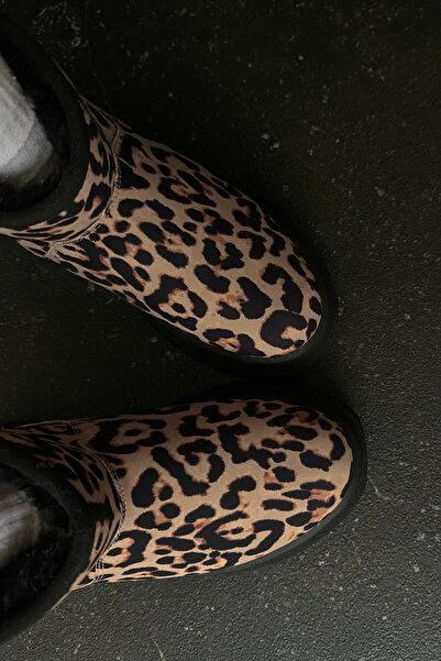 Mupa Shoes Γυναικείες μπότες Tan Leopard με σχέδιο