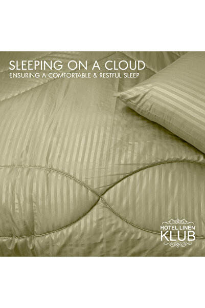 Hotel Linen Klub Stripe Comforter Set- Ultra Soft Brushed Microfiber Fabric, Soft Siliconized Fiber Filling