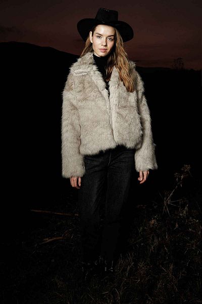Hooopstore Faux Gray Fur Jacket