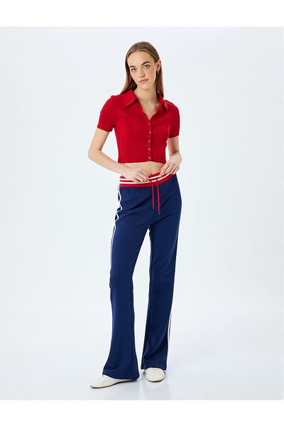 Koton Slim Fit Polo Neck Short Sleeve Buttoned Sweater