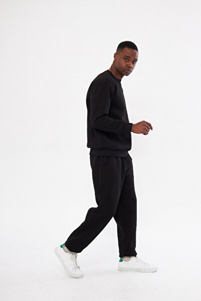 YAKAMEL Set de trening pentru bărbați, supradimensionat, sezonier, cu guler c...