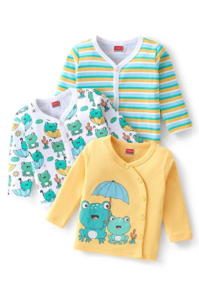 Babyhug سترة من القطن المتشابك بأكمام كاملة ومفتوحة من الأمام، عبوة من 3 قطع ...