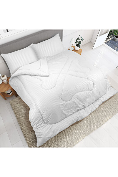 Hotel Linen Klub Stripe Comforter Set- Ultra Soft Brushed Microfiber Fabric, Soft Siliconized Fiber Filling