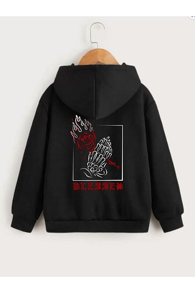 New Shine Unisex Μαύρο φούτερ Oversize
