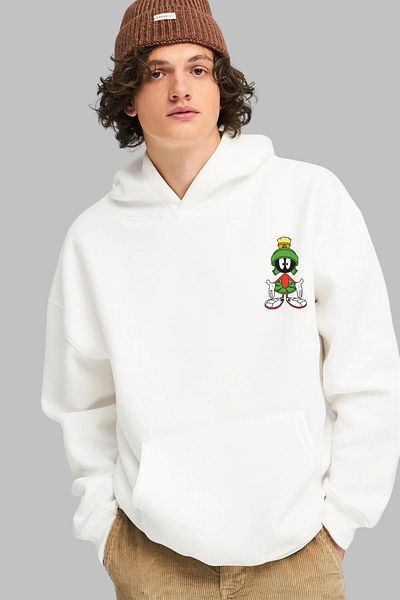 New Shine Marvin Printed Unisex Hooded Oversize βαμβακερή κουκούλα - Μακρυμάνικο φούτερ με κανονική εφαρμογή