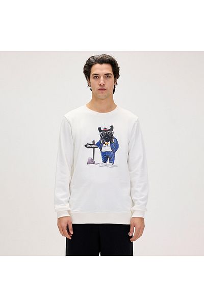 Bad Bear Erkek Sweatshirt Beyaz 24.02.12.020