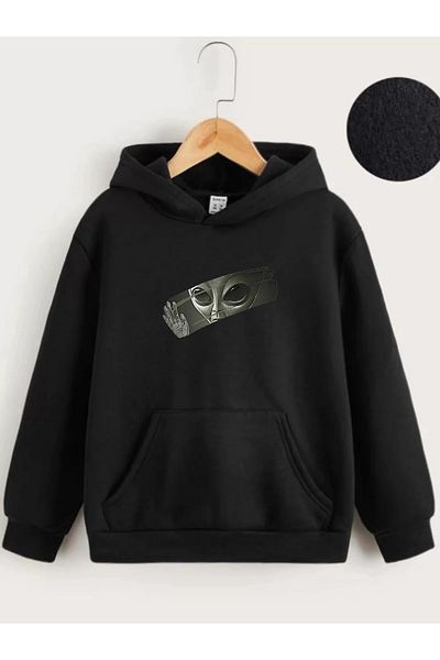 New Shine Унисекс черен суитшърт с качулка и щампа Лос Анджелис