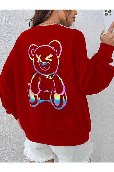 New Shine Hanorac unisex cu imprimeu Looney Tunes - Hanorac din bumbac cu mânecă lungă, glugă, supradimensionat