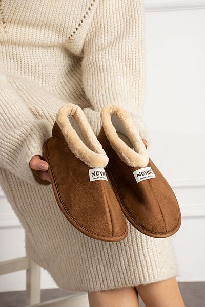 UCC Χειμερινές παντόφλες Unisex μαύρες μάλλινες με επένδυση