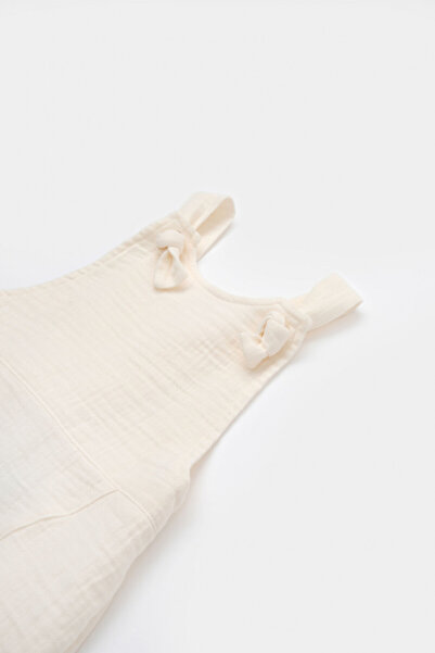 BabyCosy Summer Jumpsuit With Long Muslin Pants, Ecru