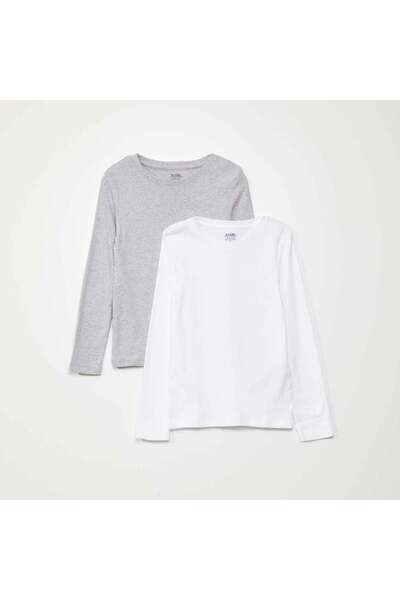 KIABI Pack of 2 jersey T-shirts WHITE