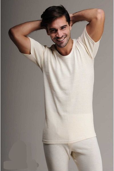 tubgen HasYün Ανδρικά - Σετ εσώρουχα θερμικά κολάν 100% Merino κοντομάνικο