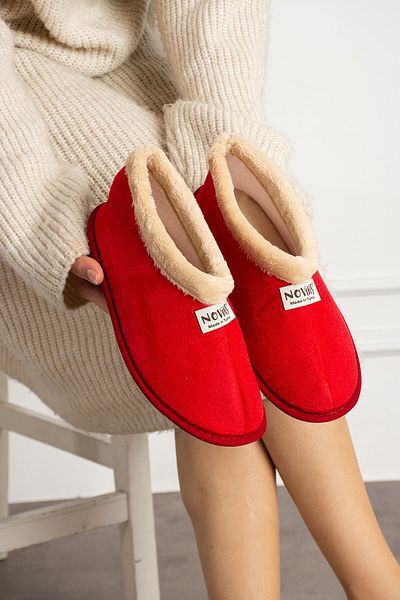 NOVİNS Unisex Μαλακό βελούδινο παπούτσι για το σπίτι Ελαφρύ, άνετη βάση, ζεστή επένδυση